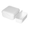 Vorratsdose "Cube" deluxe, mit Trennschale weiß | ohne Werbeanbringung | Nicht verfügbar | Nicht verfügbar