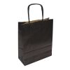 Krafttasche gerippt Color schwarz | 18 x 8 x 22,5 cm | ohne Werbeanbringung | 1-farbiger Siebdruck