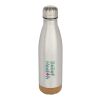 Cove 500 ml doppelwandige, vakuumisolierte Trinkflasche aus Edelstahl mit Korkdetails Standard | silber | ohne Werbeanbringung | Nicht verfügbar | Nicht verfügbar