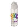 Theron 700 ml RCS Trinkflasche aus recyceltem Kunststoff mit Multifunktionsdeckel und Klappstrohhalm weiß