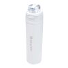Theron 800 ml RCS Trinkflasche aus recyceltem, einwandigem Edelstahl mit Multifunktionsdeckel und Klappstrohhalm weiß