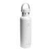 Hydro Flask Standard Mouth 621 ml isolierte Edelstahl Trinkflasche mit Strohhalmverschluss weiß