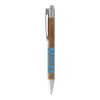 Borneo Bambus Kugelschreiber Priority | natural-silber | 1-farbiger Tampondruck | unter dem Clip | 50 mm x 7 mm