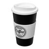 Americano® 350 ml Isolierbecher mit Schutzring und Schraubverschluss schwarz-weiss | ohne Werbeanbringung | Nicht verfügbar | Nicht verfügbar