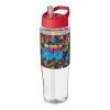 H2O Tempo® 700 ml Sportflasche mit Ausgussdeckel transparent-rot | ohne Werbeanbringung | Nicht verfügbar | Nicht verfügbar