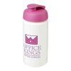 Baseline® Plus grip 500 ml Sportflasche mit Klappdeckel weiss-rosa | ohne Werbeanbringung | Nicht verfügbar | Nicht verfügbar