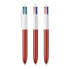 BIC® 4 Colours Glacé Kugelschreiber Weiß-Rot | 1-farbiger Siebdruck | Schaft-rechts vom Clip | 30.00 mm x 43.00 mm