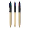 BIC® 4 Colours Glacé Kugelschreiber Schwarz-gold | 1-farbiger Siebdruck | Schaft-Rechts vom Clip | 30.00 mm x 43.00 mm