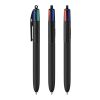 BIC® 4 Colours Soft schwarz | 1-farbiger Siebdruck | Schaft-Clipverlängerung | 30.00 mm x 43.00 mm