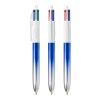 BIC® 4 Colours® Bicolor blau/ silber | 1-farbiger Siebdruck | Schaft-Clipverlängerung | 30.00 mm x 43.00 mm