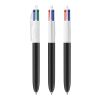 BIC® 4 Colours Kugelschreiber BritePix Digital weiss-schwarz | 1-farbiger Siebdruck | Schaft-Clipverlängerung | 30.00 mm x 43.00 mm