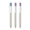BIC® 4 Colours Shine Kugelschreiber Weiß-silber | 1-farbiger Siebdruck | Upper Part-gegenüber vom Clip | 22.00 mm x 10.00 mm