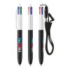 BIC® 4 Colours® ECO + lanyard weiss-schwarz