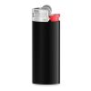 BIC® J25 Standard Feuerzeug Schwarz-Weiß-Rot-hellgrau | 1-farbiger Siebdruck | Körper-Vorderseite(Rad rechts) | 16.00 mm x 40.00 mm