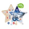 Adventskalender "Stern" mit Lindt Schokolade, Inlay aus Papier bunt | ohne Werbeanbringung