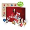 Adventskalender Lindt Lindor mit Santa & Engel, Inlay aus Papier bunt | ohne Werbeanbringung