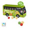 3D Adventskalender "Bus" mit Papier-Inlay bunt | ohne Werbeanbringung | Fairtrade® Schokolade