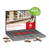 Adventskalender "Laptop" mit Sarotti Fairtrade® Schokolade, Inlay aus Papier bunt | ohne Werbeanbringung