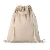 RISSANI. Tragetasche/Turnbeutel (2in1) aus recycelter Baumwolle (70%) und polyester (30% rPET) (140 g/m²) Beige | ohne Werbeanbringung