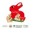Schokokarte-Hase Mit Lindt Goldhase bunt | ohne Werbeanbringung