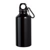 LANDSCAPE S. Aluminium-Sportflasche mit Karabiner 400 ml Schwarz | ohne Werbeanbringung
