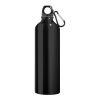 LANDSCAPE L. Aluminium-Sportflasche mit Karabiner 800 ml Schwarz | ohne Werbeanbringung