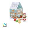 3D Präsent "Haus" bunt | ohne Werbeanbringung | Fairtrade® Schokolade