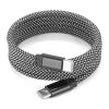 NADELLA. USB-C-zu-USB-C-Kabel mit geflochtenem Polyesterkabel (60 W) und einem Magnetsystem zum einfachen Aufwickeln schwarz