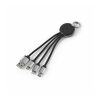 Boyle 4-in-1 Ladekabel recy. ABS, 10 W, Schlüsselring, beleuchtetem Logo Schwarz
