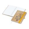 Notizbuch Match-Book Naturpapier-Hardcover individuell bedruckt Gelb | DIN A5 | ohne Werbeanbringung | Braun | Hochweiß/Punktraster