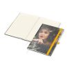 Notizbuch Match-Book Papier-Hardcover individuell bedruckt Gelb | DIN A4 | ohne Werbeanbringung | glänzend | Cremefarben/Winkelkaro