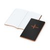 Notizbuch Tablet-Book Farbschnitt Naturkarton-Softcover schwarz Schwarz | 94 × 152 mm | ohne Werbeanbringung | orange/orange | 94 × 152 mm / Winkelkaro