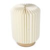 Coollux faltbare Papier LED-Lampe Aurora auf Holzsockel, 22cm Natur | Gravur | Sockel der Lampe | 80 mm x 15 mm