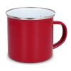 Emaille Becher 350ml Rot Weiß
