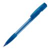 Kugelschreiber Nash Transparent mit Gummigriff Blau Weiss-Blau Weiss