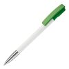 Kugelschreiber Nash Hardcolour mit Metallspitze Weiss-Grün | 1-farbiger Tampondruck | 180° vom Clip | 42 mm x 8 mm | Nicht verfügbar
