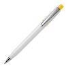 Kugelschreiber Semyr Chrome hardcolour Weiss-Gelb | 1-farbiger Siebdruck | 90° vom Clip | 45 mm x 25 mm | Nicht verfügbar