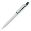 Kugelschreiber Modell Click Shadow - Hergestellt in Deutschland Weiss-Dunkelgrün | 1-farbiger Siebdruck | 270° vom Clip | 40 mm x 25 mm | Nicht verfügbar