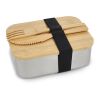 Edelstahl-Brotdose mit Bambusdeckel silber | ohne Werbeanbringung | Nicht verfügbar | Nicht verfügbar