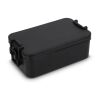 Doppelte Lunchbox mit Besteck Schwarz | 1-farbiger Tampondruck | Deckel | 50 mm x 50 mm