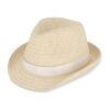 Pflanzlicher Strohhut mit farbigem Band Weiss | ohne Werbeanbringung | Nicht verfügbar | Nicht verfügbar