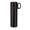 Isolierflasche mit Becher 500ml schwarz | 1-farbiger UV-Druck | gegenüber vom Henkel | 60 mm x 50 mm | Nicht verfügbar