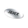 Vinyl Sticker Oval 40x20mm Silber | 1-farbiger Digitaler Aufkleber | Seite 1 | 40 mm x 20 mm | Nicht verfügbar