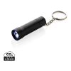 Flash Schlüsselanhänger-Taschenlampe aus RCS rec. Aluminium schwarz | ohne Werbeanbringung | Nicht verfügbar | Nicht verfügbar