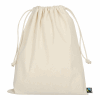 TEXXILLA Zuziehbeutel aus Fairtrade-zertifizierter Baumwolle, 25 x 30 cm, ca. 140 g/m² beige | ohne Werbeanbringung | ohne Werbeanbringung