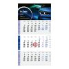 3-Monatskalender Einblatt Logic 3 Post A EXPRESS Design-Kalendarium Blau | 300 × 560 mm | ohne Werbeanbringung