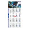 4-Monatskalender Einblatt Logic 4 Post A EXPRESS Design-Kalendarium Blau | 300 × 600 mm | ohne Werbeanbringung
