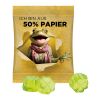 Minitüte 10 g Trolli Fruchtgummi Standardformen weiß | ohne Werbeanbringung | Kleeblatt grün | Folie mit 50 % Papieranteil