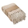 Decke recycelter Polycotton weiß/grau