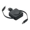 Einziehbares 100W-Typ-C-Kabel schwarz